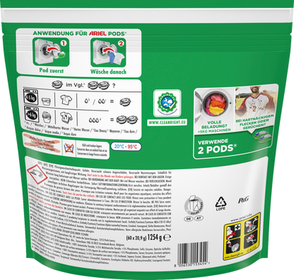 Ariel All-in-1 Pods Color - 60 Charges de Lavage