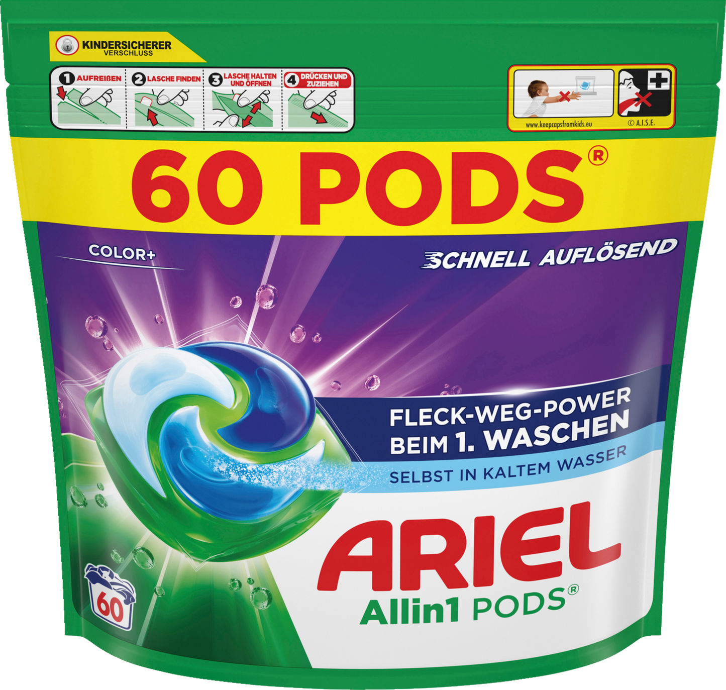 Ariel All-in-1 Pods Color - 60 Charges de Lavage