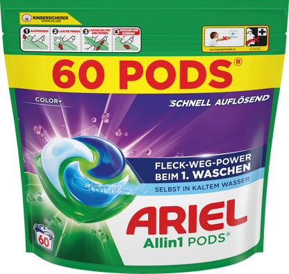 Ariel All-in-1 Pods Color - 60 Charges de Lavage