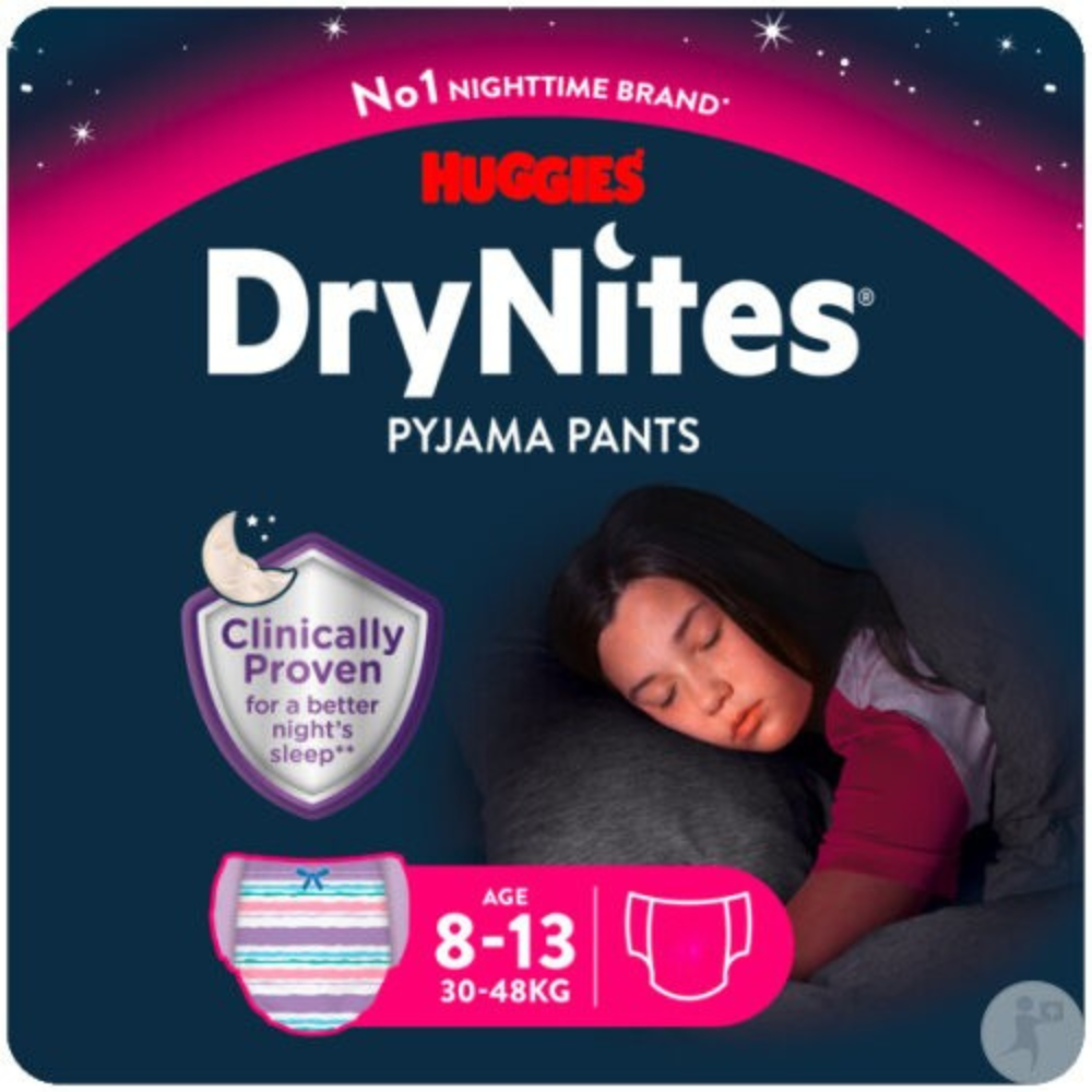 Huggies DryNites® Pyjama Pants Girl 8-13 Jahre (30-48 kg) Beutel (13 STK)