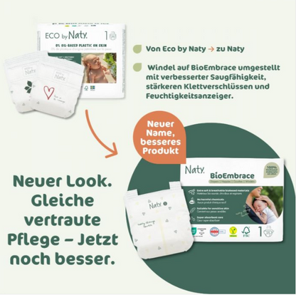 Naty BioEmbrace T1 Newborn (2-5kg) Sacchetto (25 pces)
