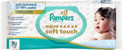 Lingettes Pampers Aqua Soft Touch (48 pces)