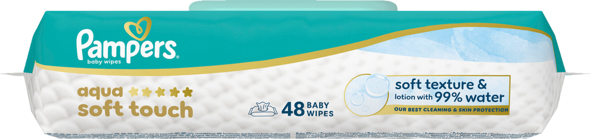 Lingettes Pampers Aqua Soft Touch (48 pces)