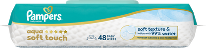 Lingettes Pampers Aqua Soft Touch (48 pces)