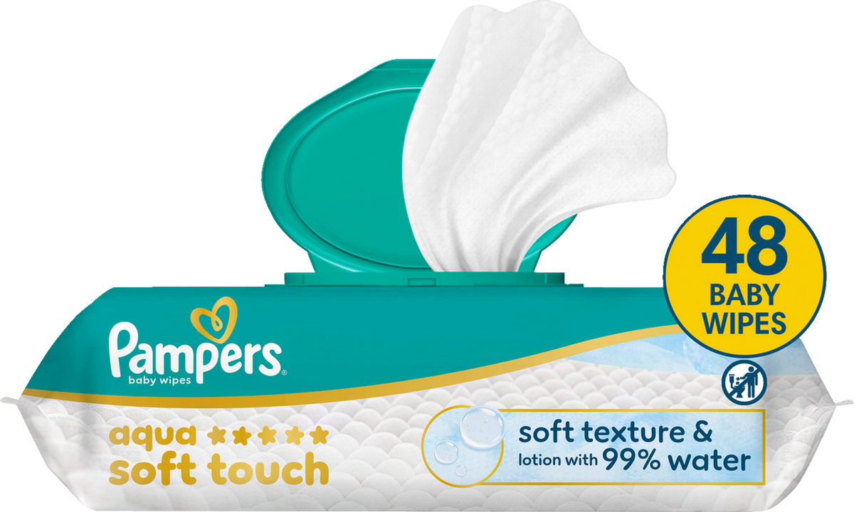 Lingettes Pampers Aqua Soft Touch (48 pces)