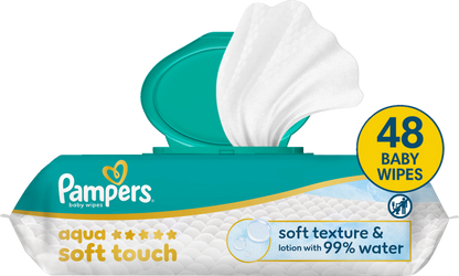Lingettes Pampers Aqua Soft Touch (48 pces)