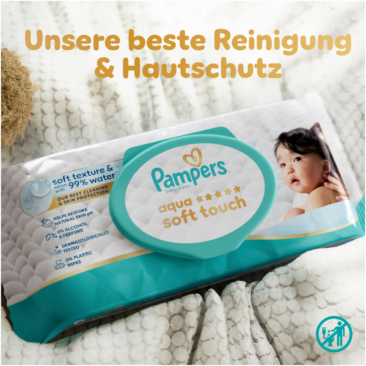 Lingettes Pampers Aqua Soft Touch (48 pces)