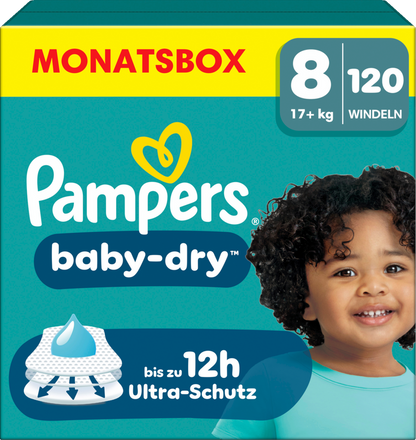 Pampers Baby-Dry T8 XXXL 17+kg (120 pz) Box
