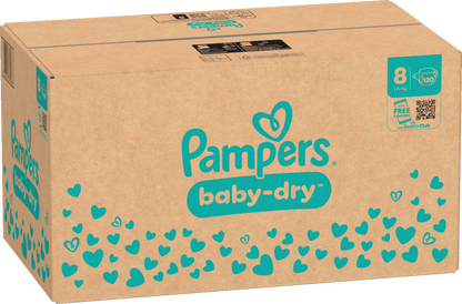 Pampers Baby-Dry T8 XXXL 17+kg (120 pz) Box