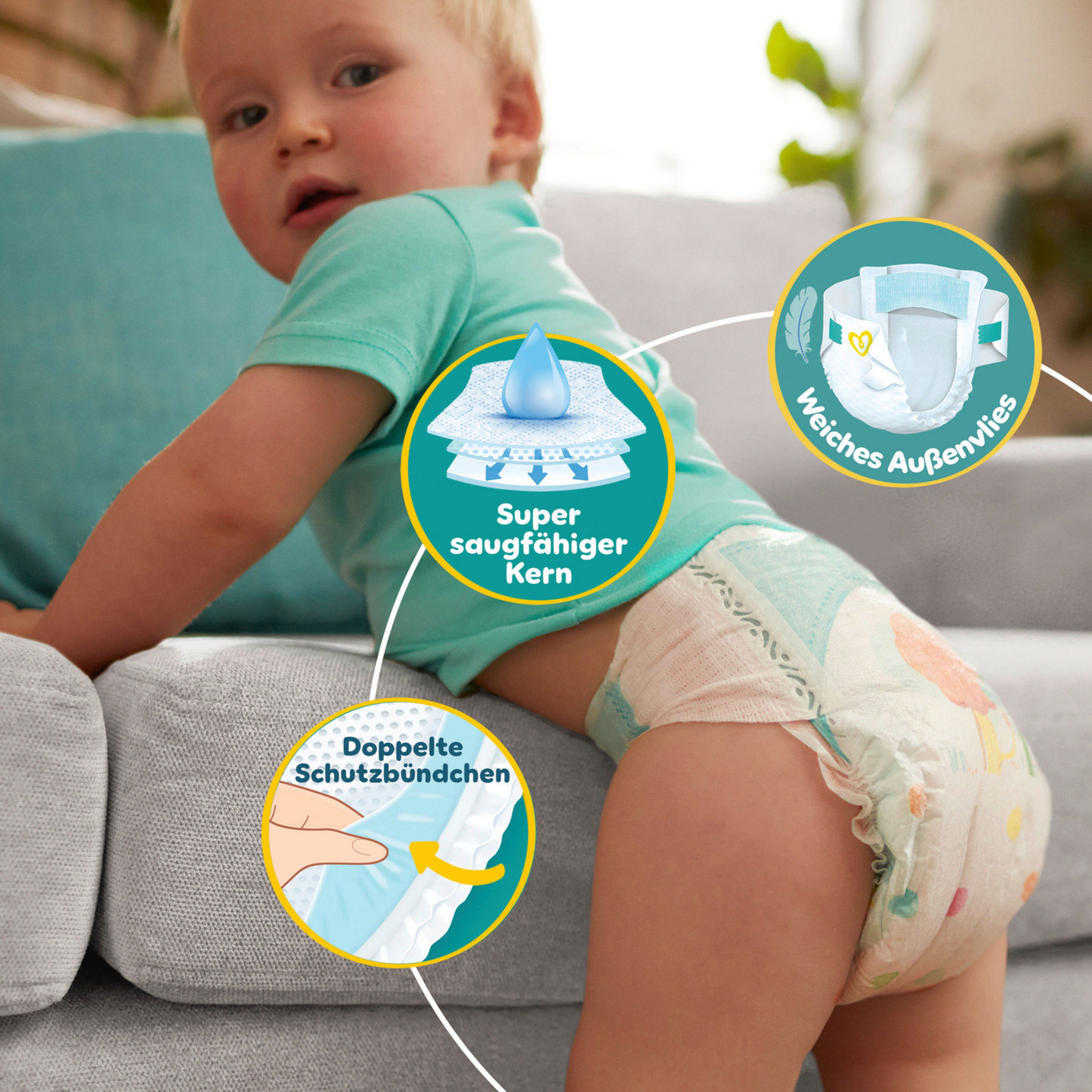 Pampers Baby-Dry T8 XXXL 17+kg (120 pz) Box