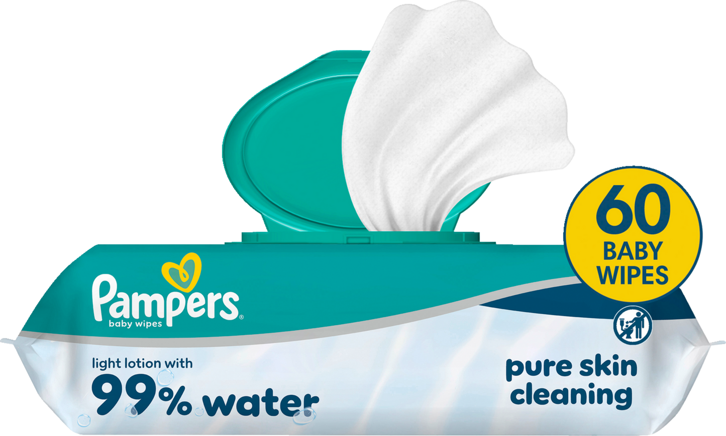 Lingettes Pampers 99% eau (60 pces)