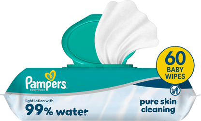 Lingettes Pampers 99% eau (60 pces)
