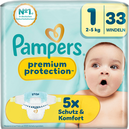 Pampers Premium Protection T1  Newborn 2-5kg (4 x 33 pz)