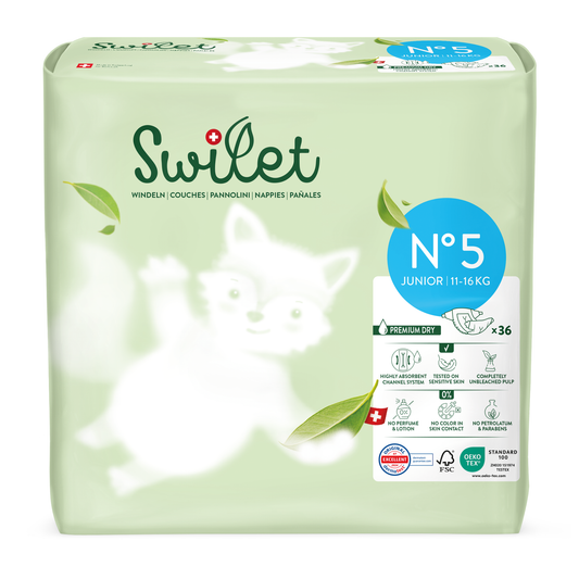 Swilet - Pannolino Bio T5 Junior 11-16Kg (36 pz) Sacchetto