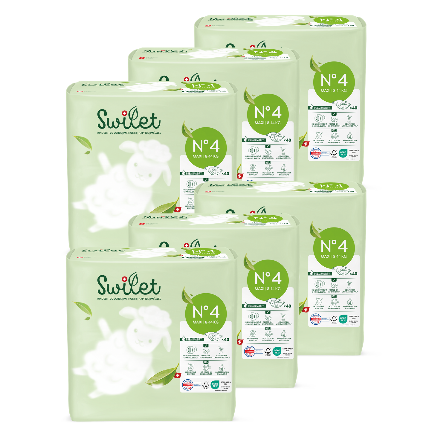 Swilet - Pannolino Bio T4 Maxi 8-14Kg (6x 40 pces) Cartone