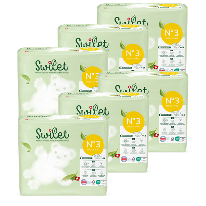 Swilet - Die Biowindel Gr. 3 Midi 4-9Kg (6x 44 STK) Karton