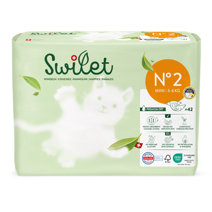 Swilet - Pannolino Bio T2 Mini 3-6Kg (42 pz) Sacchetto