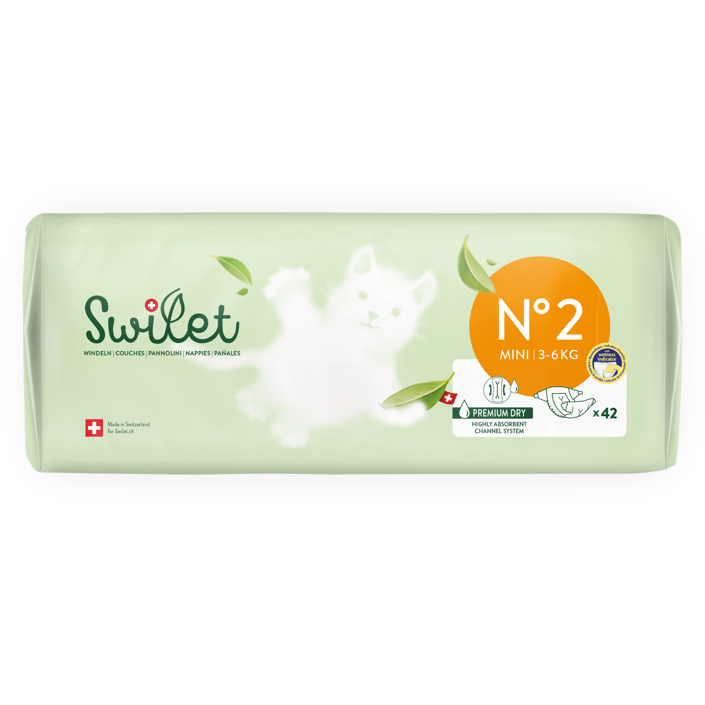 Swilet - Pannolino Bio T2 Mini 3-6Kg (42 pz) Sacchetto