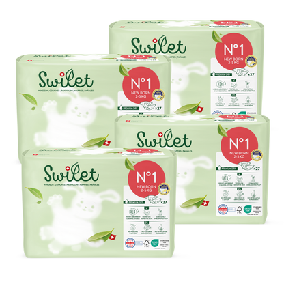 Swilet - Die Biowindel Gr. 1 Newborn 2-5Kg (4x 27 STK) Karton