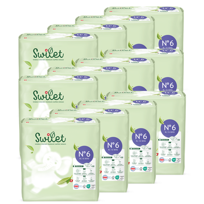 Swilet - La Couche Écologiques T6 XL 13-18Kg (12x 32 pces) Carton Double 