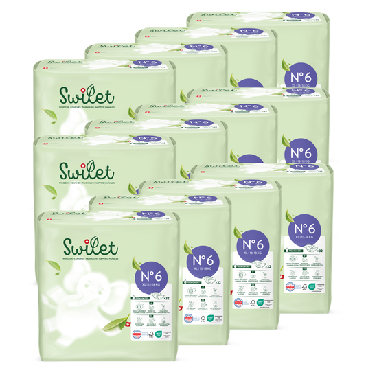 Swilet - Pannolino Bio T6 XL 13-18kg (12x32 pz) Cartone Doppio 