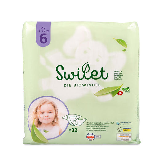 Swilet - La Couche Écologiques T6 XL 15-30Kg (12x 32 pces) Carton Double 