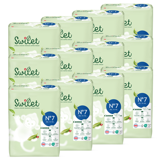 Swilet - Pannolino Bio T7 XXL 15+kg (12x30 pz) Cartone Doppio 