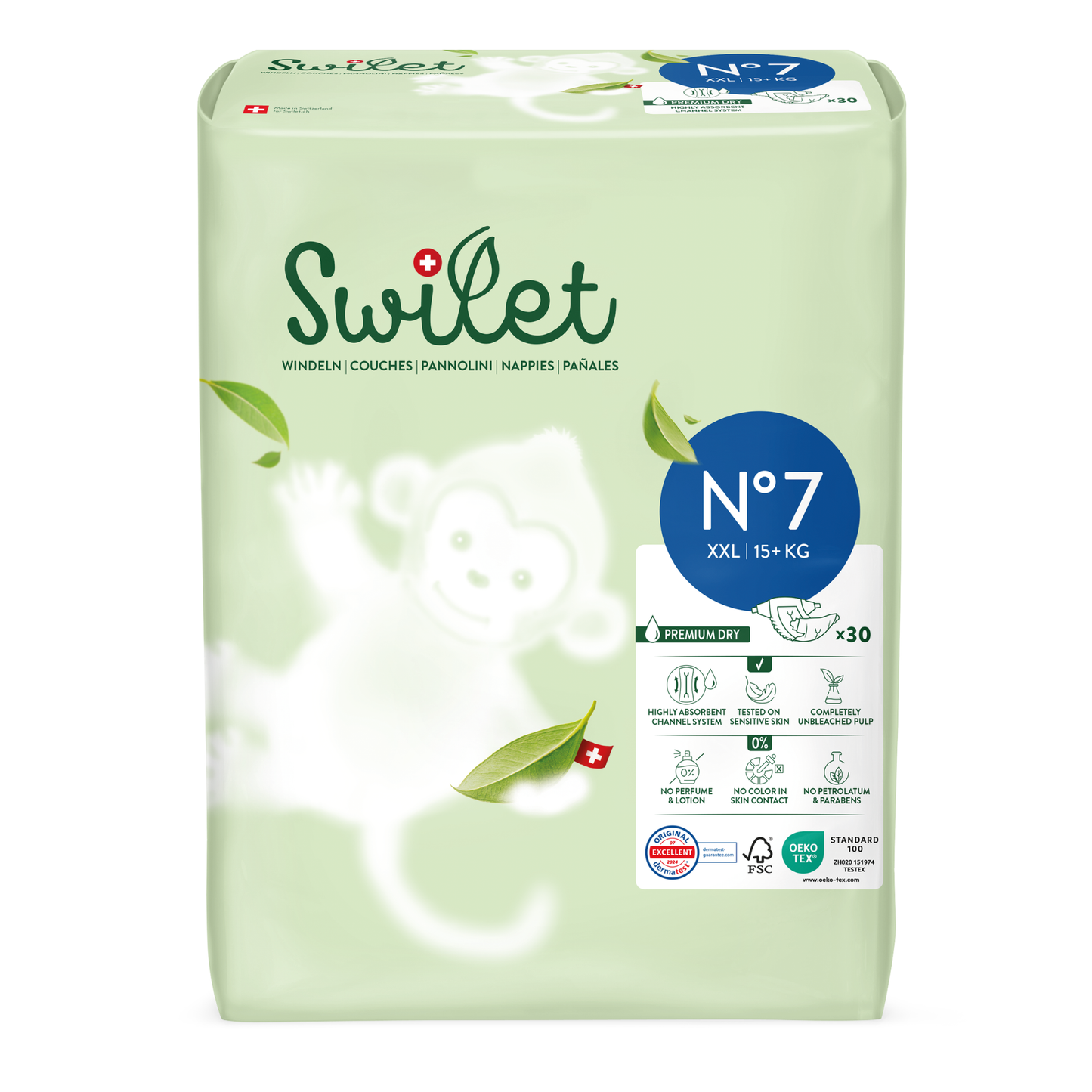 Swilet - Die Biowindel Gr. 7 XXL 15+Kg (12x 30 STK) 2erKarton